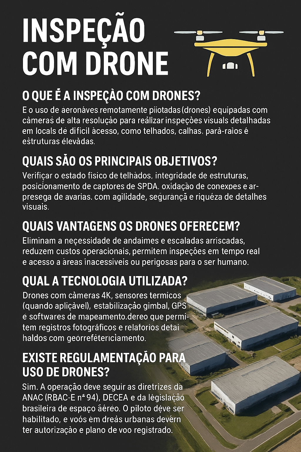 Inspeção com Drone em Brasília - DF para estruturas elétricas